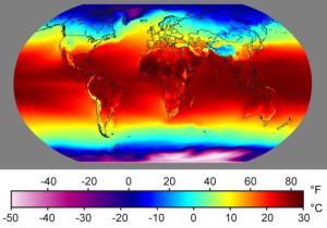 Среднегодовая температура на земном шаре (кликните картинку для увеличения)