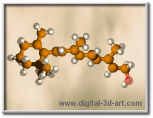 3D-модель строения молекулы витамина А. (кликните картинку для увеличения)