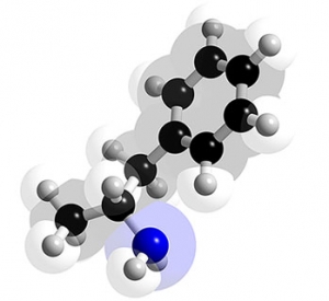 Модель строения молекулы бензедрина. (кликните картинку для увеличения)