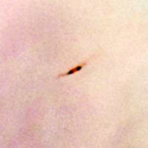Один из протопланетных дисков в туманности Ориона (кликните картинку для увеличения)