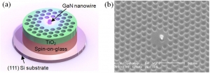 Схематическое изображение разработанного
полупроводникового нанолазера. (кликните картинку для увеличения)